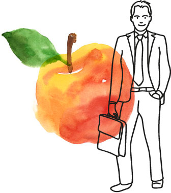 Appel en zakenman