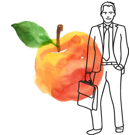 Appel en zakenman