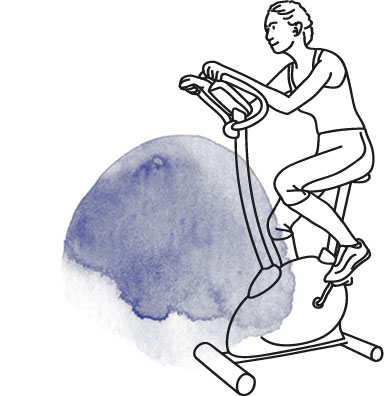 Man op hometrainer